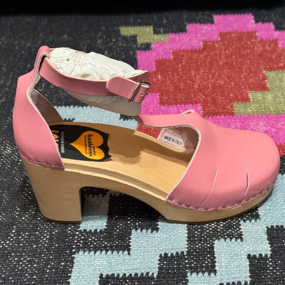 Swedish Hasbeens Baskemolla Toffel T-Strap Sandal, EU 39, Bubble Gum Pink - Picture 4 of 16